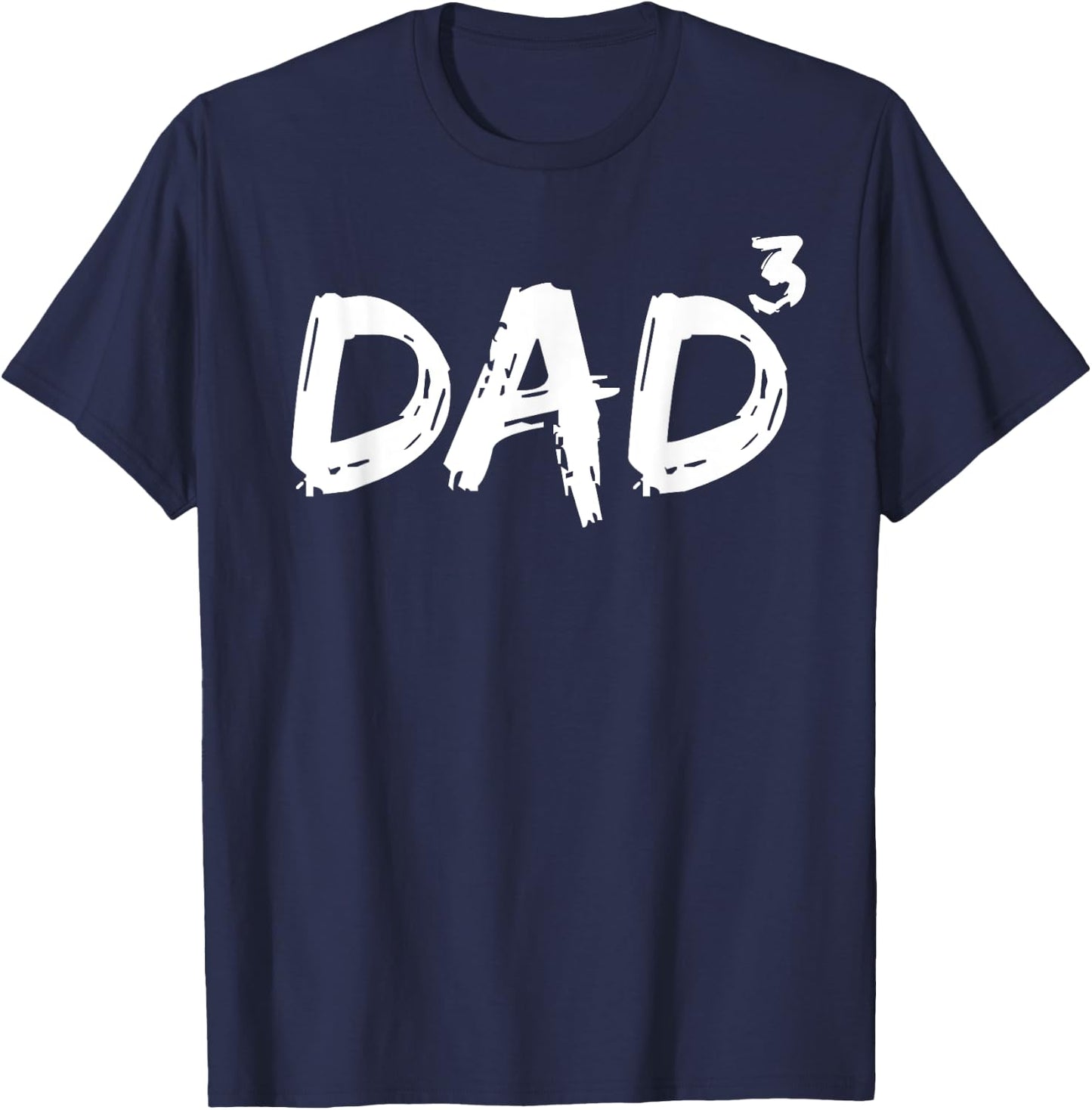 Dad to the Third Power Pregnancy Announcement Dad Cubed T-Shirt - T-Shirt | Navy
