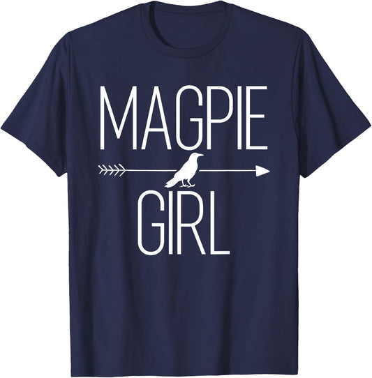 Magpie Girl Gift Bird Animal Corvid Lover T-Shirt - T-Shirt | Navy