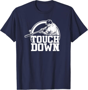 Touchdown Funny Baseball T-Shirt - T-Shirt | Navy