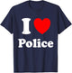I Love Police T-Shirt - T-Shirt | Navy