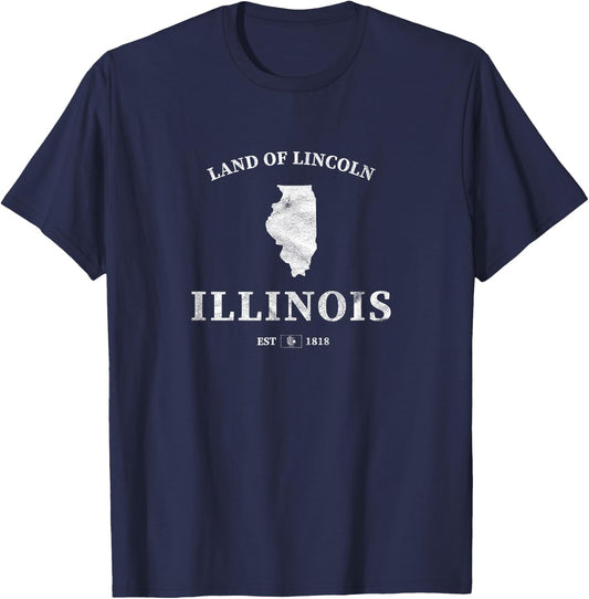 Illinois Land of Lincoln T-Shirt - T-Shirt | Navy