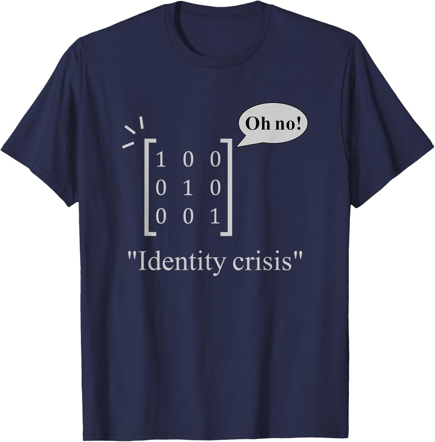 Identity Crisis | Funny Nerdy Maths Physics Linear Algebra T-Shirt - T-Shirt | Navy