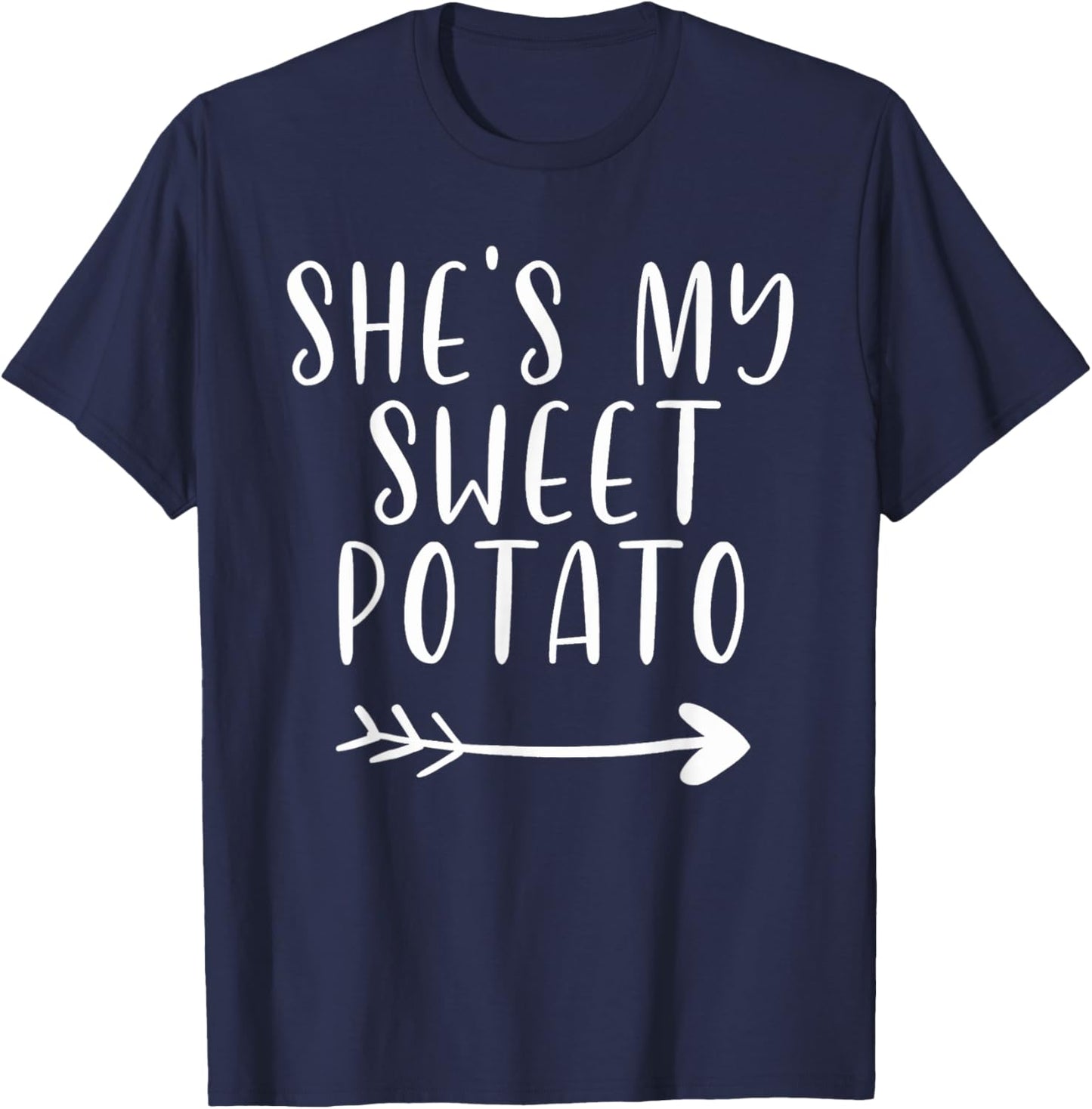 Thanksgiving Matching Couple She's My Sweet Potato I Yam Set T-Shirt - T-Shirt | Navy