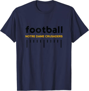 Notre Dame Crusaders Football Lines HS T-Shirt - T-Shirt | Navy