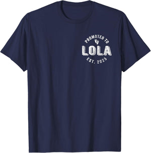 Promoted To Lola Est. 2025 Filipino Grandma T-Shirt - T-Shirt | Navy