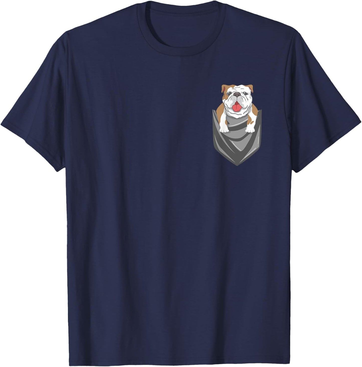 English Bulldog In Pocket English Bulldog Owner T-Shirt - T-Shirt | Navy