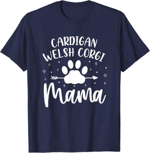 Cardigan Welsh Corgi Mama Mom Funny Cardigan Corgi T-Shirt - T-Shirt | Navy