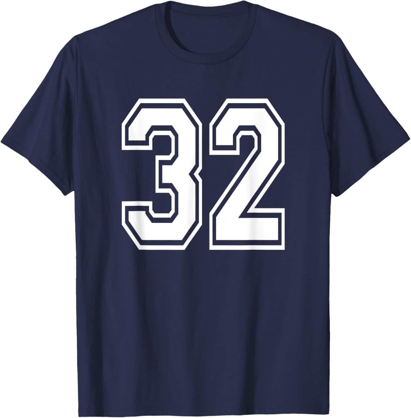 Number 32 Birthday Gift Sports Player Team Numbered Jersey T-Shirt - T-Shirt | Navy