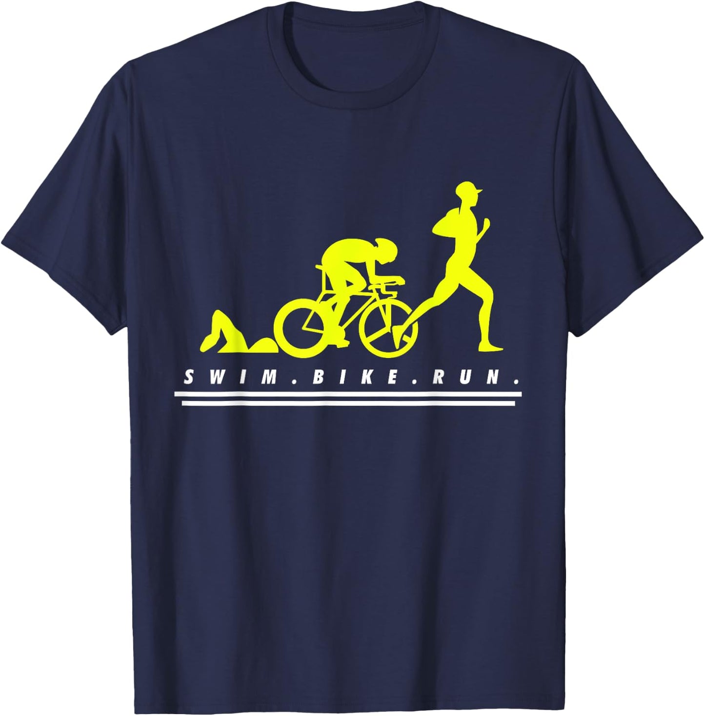 Triathlon Gift triathletes swimming bike running T-Shirt - T-Shirt | Navy