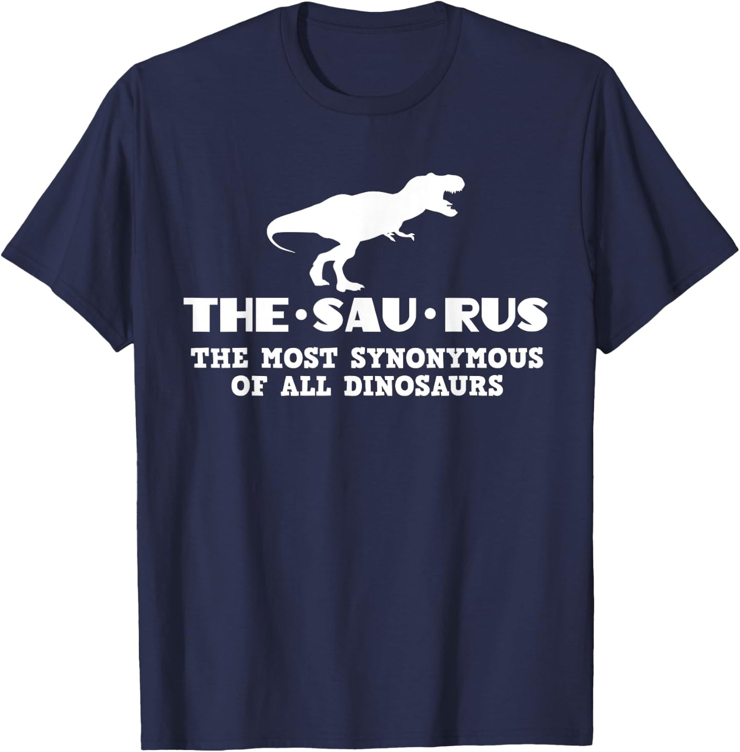 Funny Thesaurus Dinosaur Grammar Librarian Vocabulary T-Shirt - T-Shirt | Navy