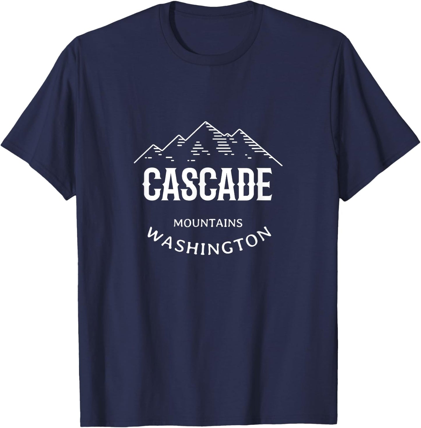 Retro Cool Cascade Mountains Washington Mountains Novelty T-Shirt - T-Shirt | Navy