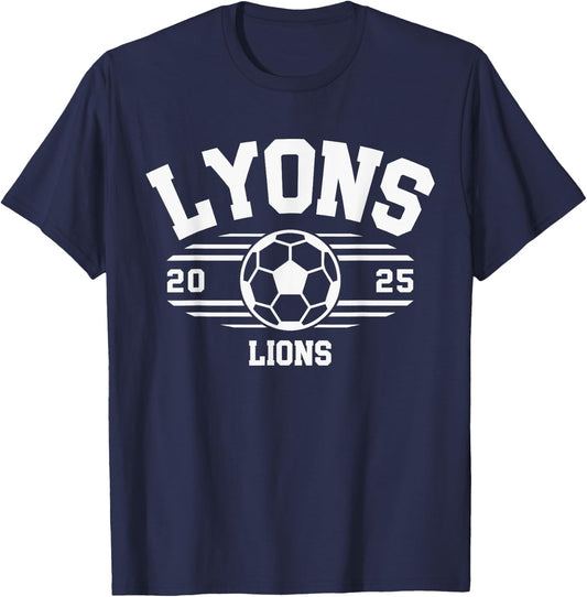 Lyons Lions Soccer Ball 2025 HS T-Shirt - T-Shirt | Navy