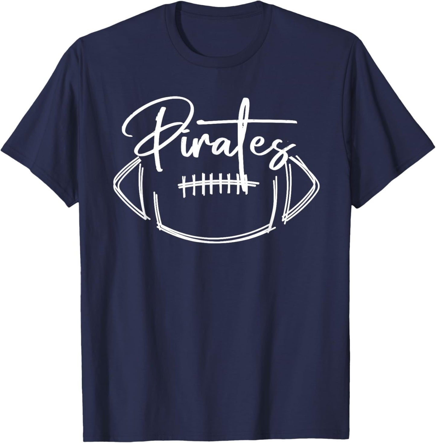Pirate Pride Football Mom Pirates School Spirit Sports T-Shirt - T-Shirt | Navy
