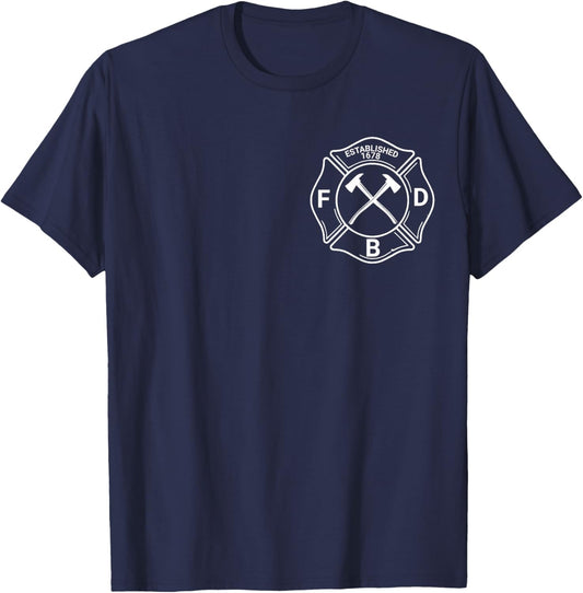 Boston Fire Department, Firefighter T-Shirt - T-Shirt | Navy