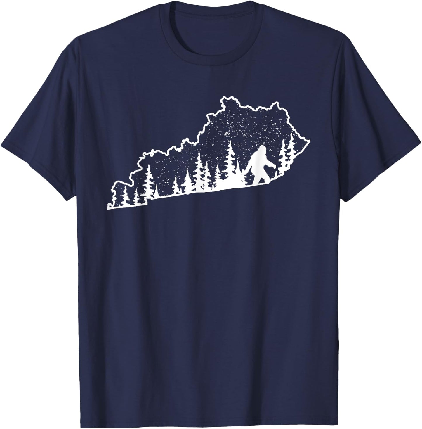 Kentucky Bigfoot Sasquatch Silhouette State Pride Nature T-Shirt - T-Shirt | Navy