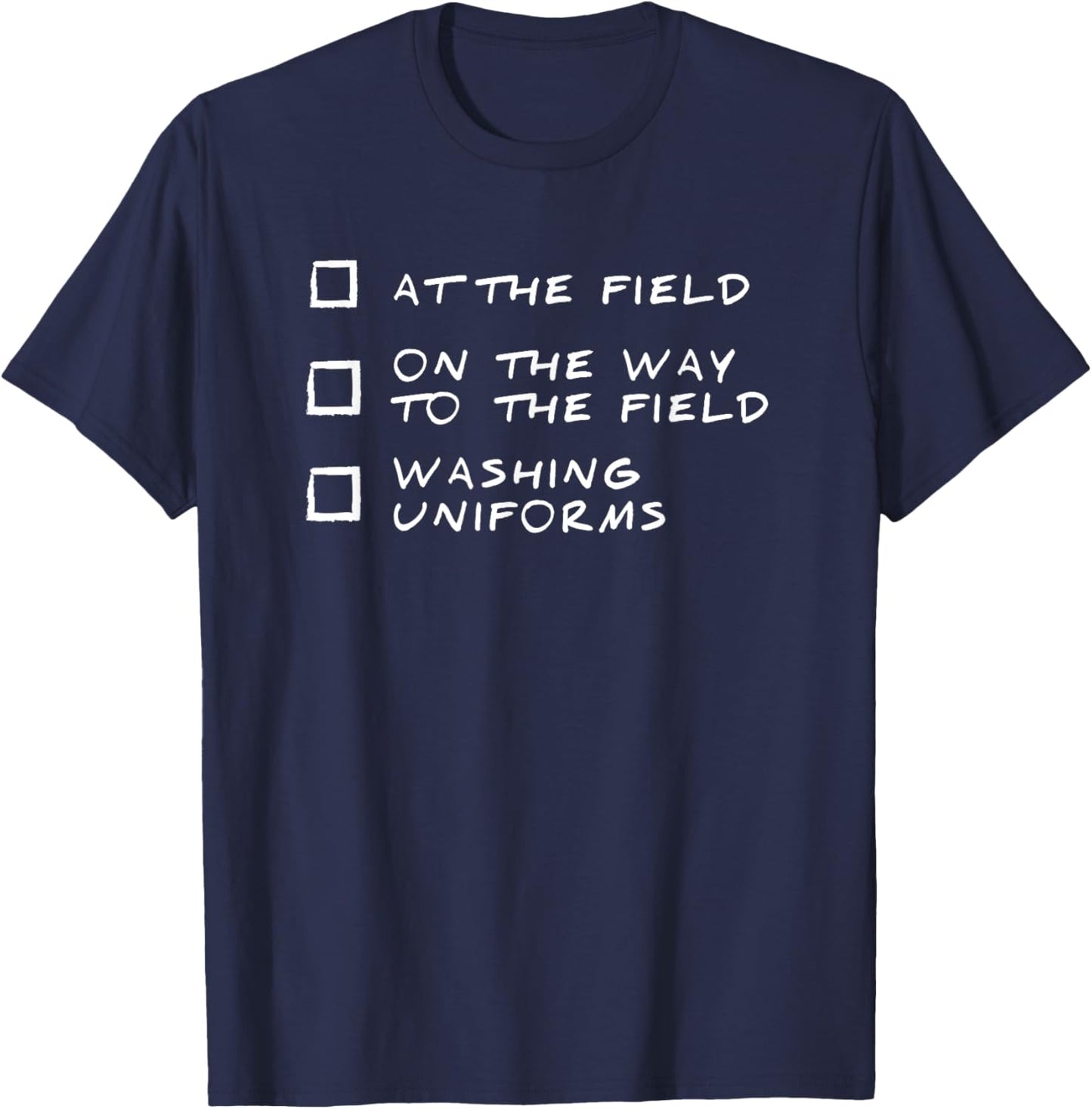 Funny Women Sports Mom Checklist Soccer Cheer Football T-Shirt - T-Shirt | Navy