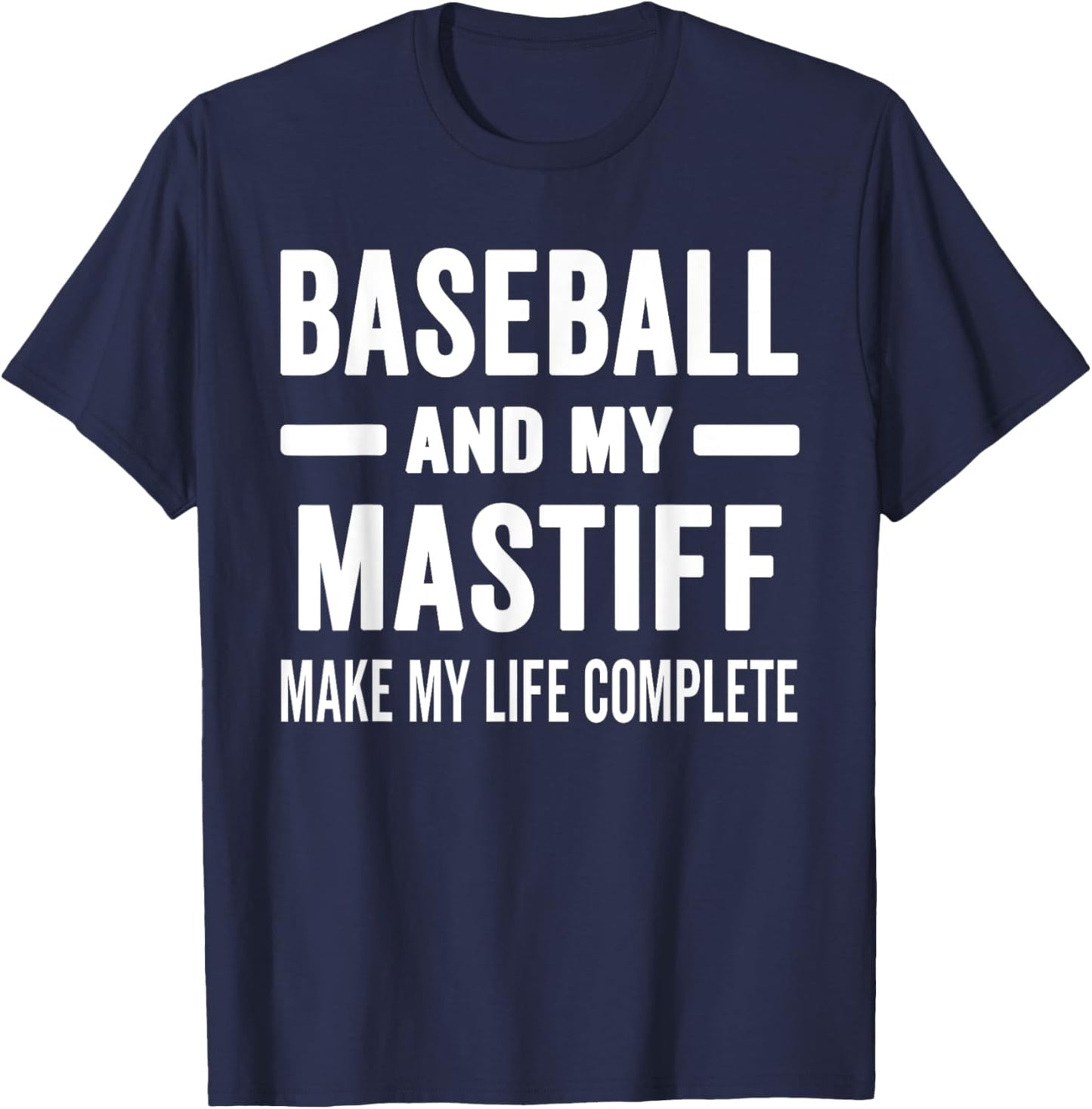 Baseball And My Mastiff Mama Shirt Dog Lover Baseball Mom Men Women T-Shirt - T-Shirt | Navy