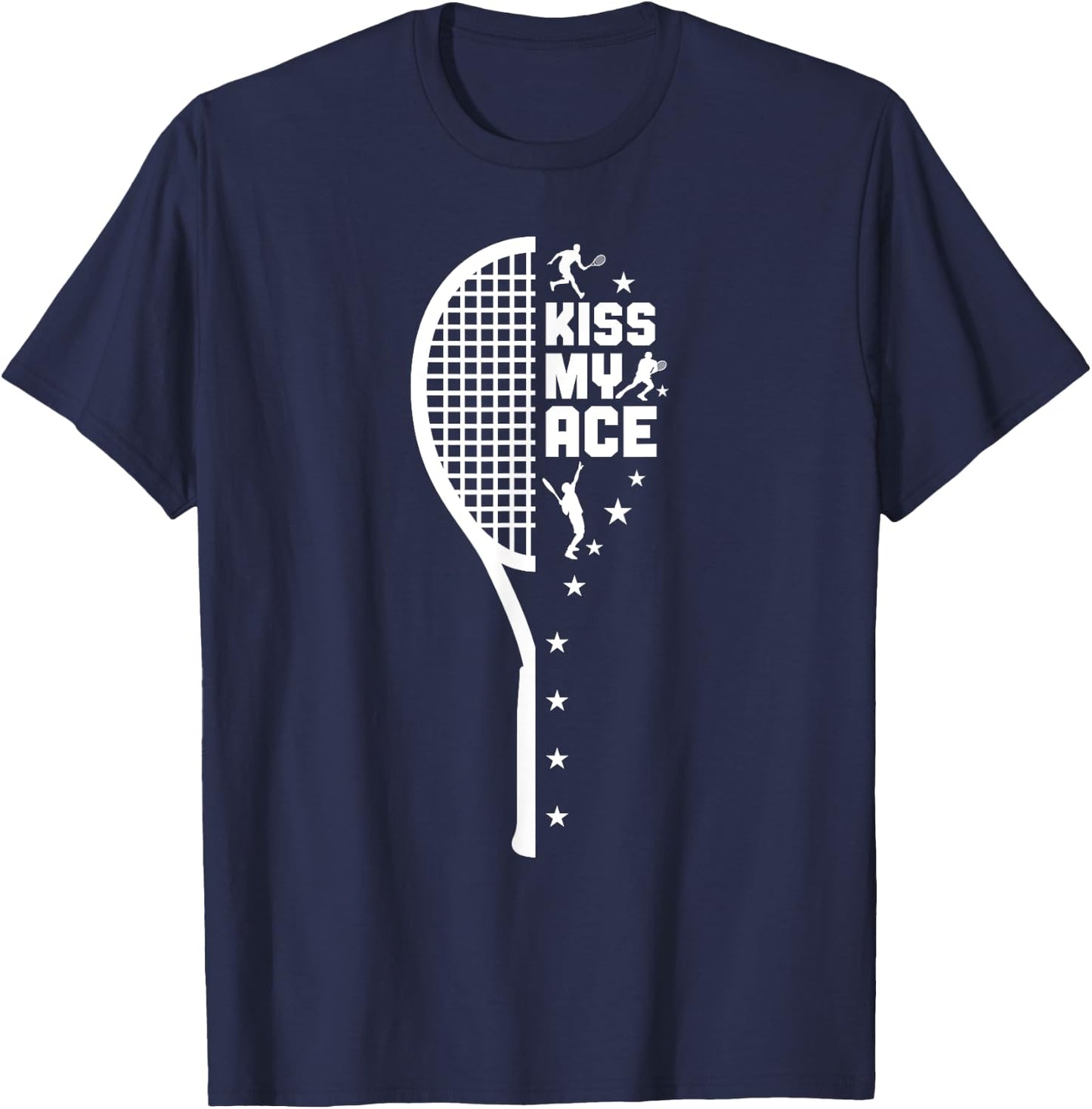 Kiss My Ace Sport Funny Tennis T-Shirt - T-Shirt | Navy