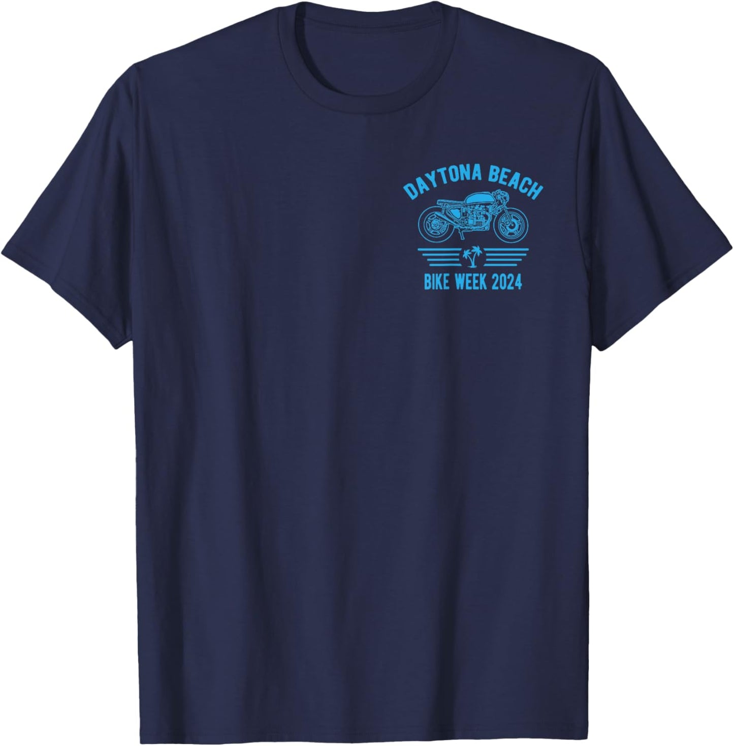 Daytona Beach Bike Week 2024 Retro Motorcycle Design T-Shirt - T-Shirt | Navy