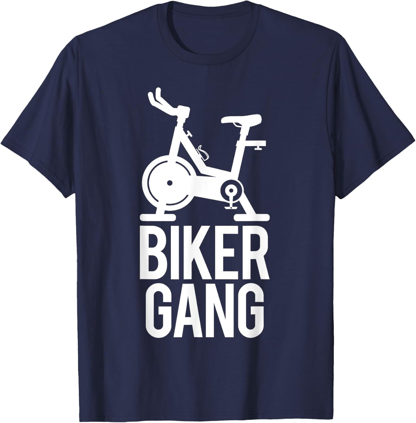 Biker Gang Funny Spin Saying Gym Workout Spinning Class T-Shirt - T-Shirt | Navy