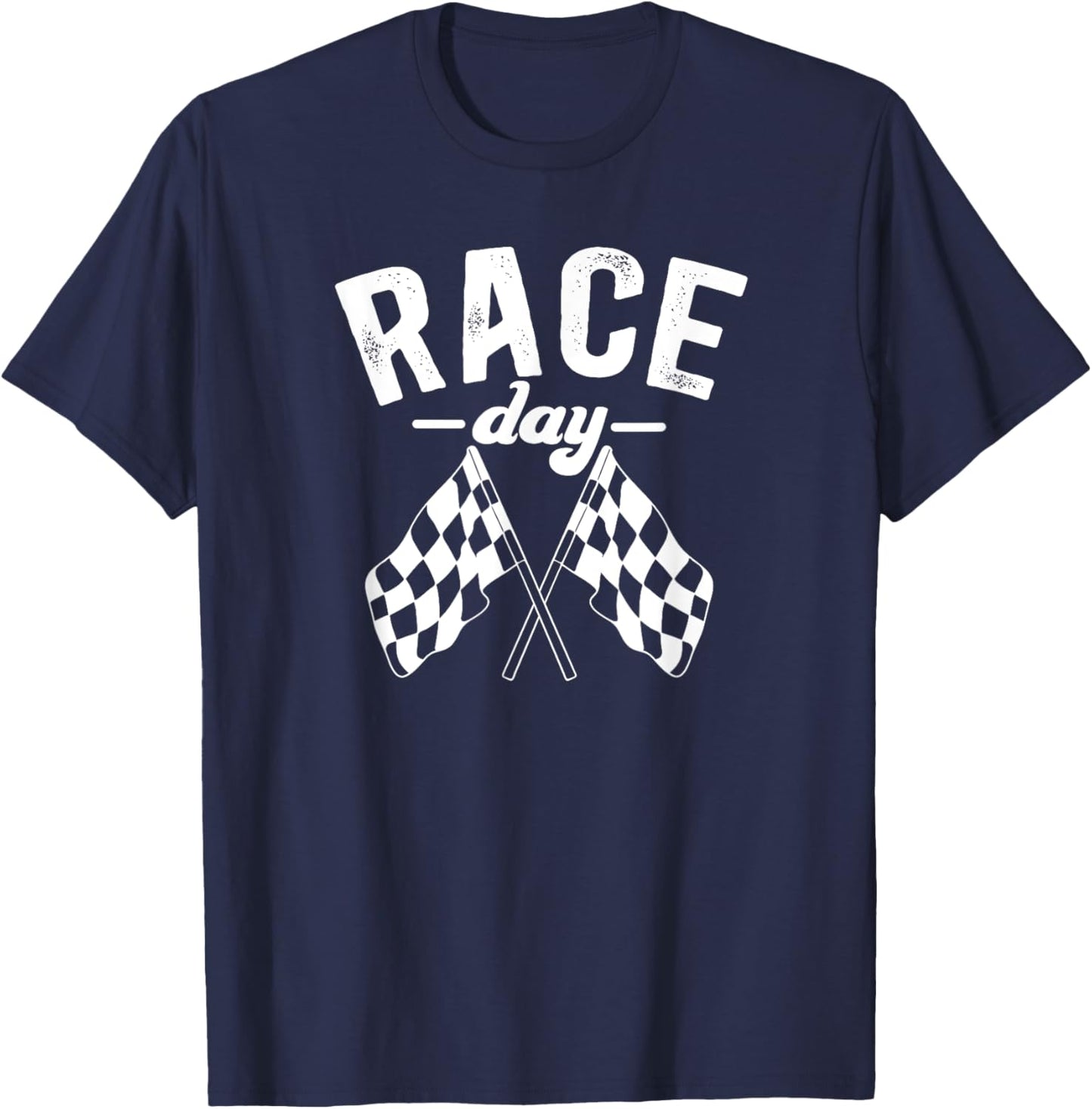 Car Race Day Checkered Flag Race Days Car Racing Day T-Shirt - T-Shirt | Navy
