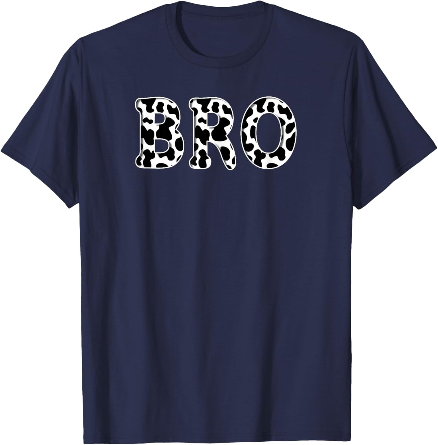 Cow Bro Birthday Family Matching Girl Boy Farm Birthday T-Shirt - T-Shirt | Navy