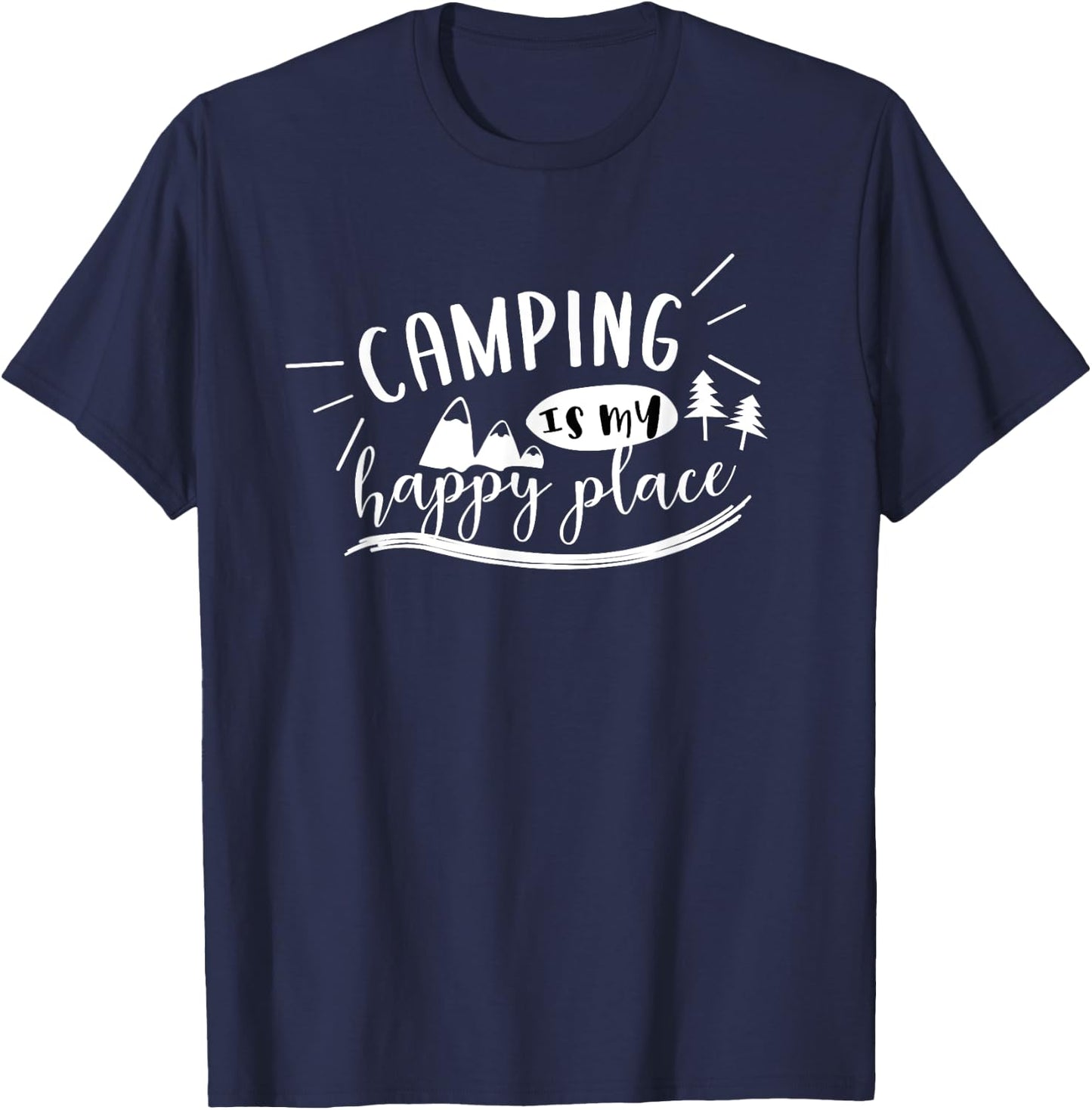 Camping is my Happy Place T-Shirt - T-Shirt | Navy