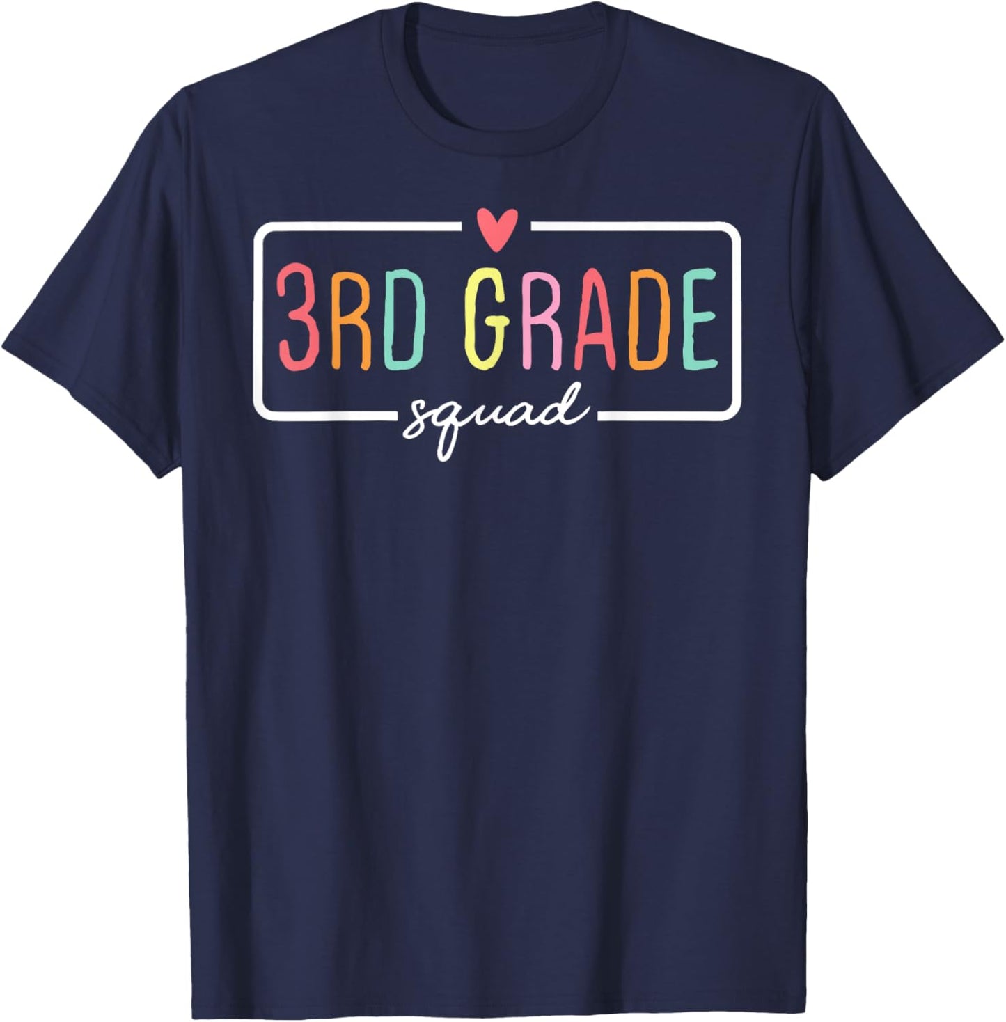 3rd Grade Team Crew Third Grade Squad Back To School Teacher Women Girls Kids T-Shirt - T-Shirt | Navy