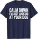 Funny - Calm Down I'm Just Looking At Your Dog T-Shirt - T-Shirt | Navy