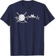 Knitting Yarn Crochet Backyard Chicken Lover Heartbeat T-Shirt - T-Shirt | Navy
