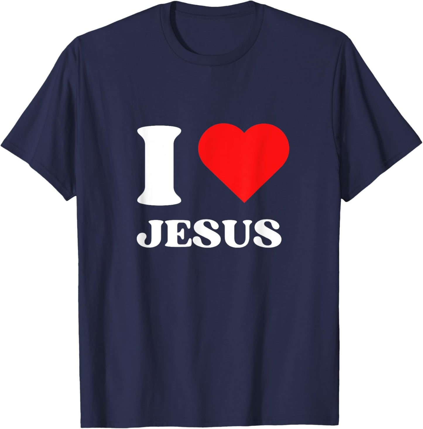 I Love Jesus I Heart Jesus Y2k Aesthetic Red Heart Christian T-Shirt - T-Shirt | Navy