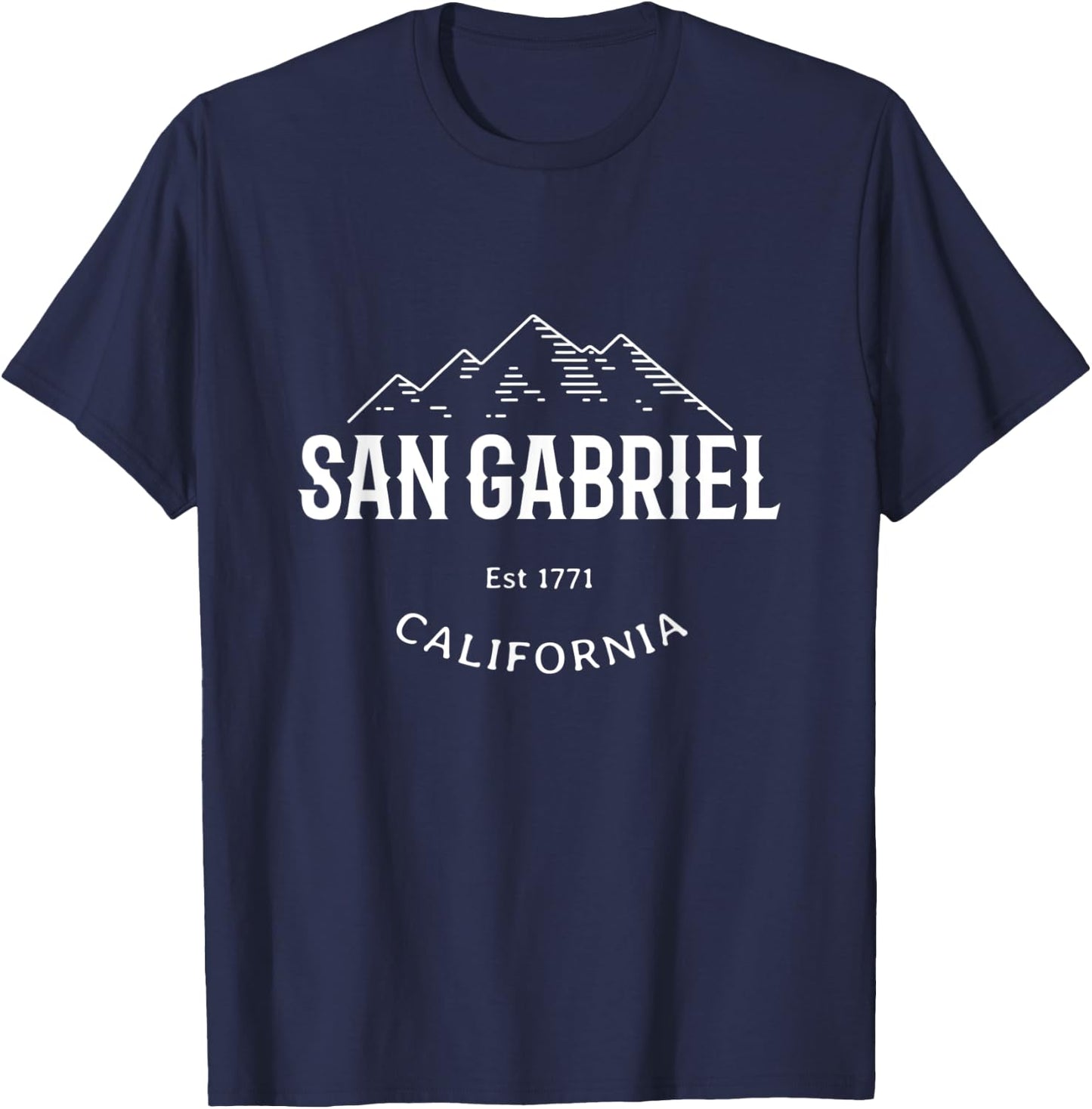 Retro Cool San Gabriel California Mountains Novelty T-Shirt - T-Shirt | Navy