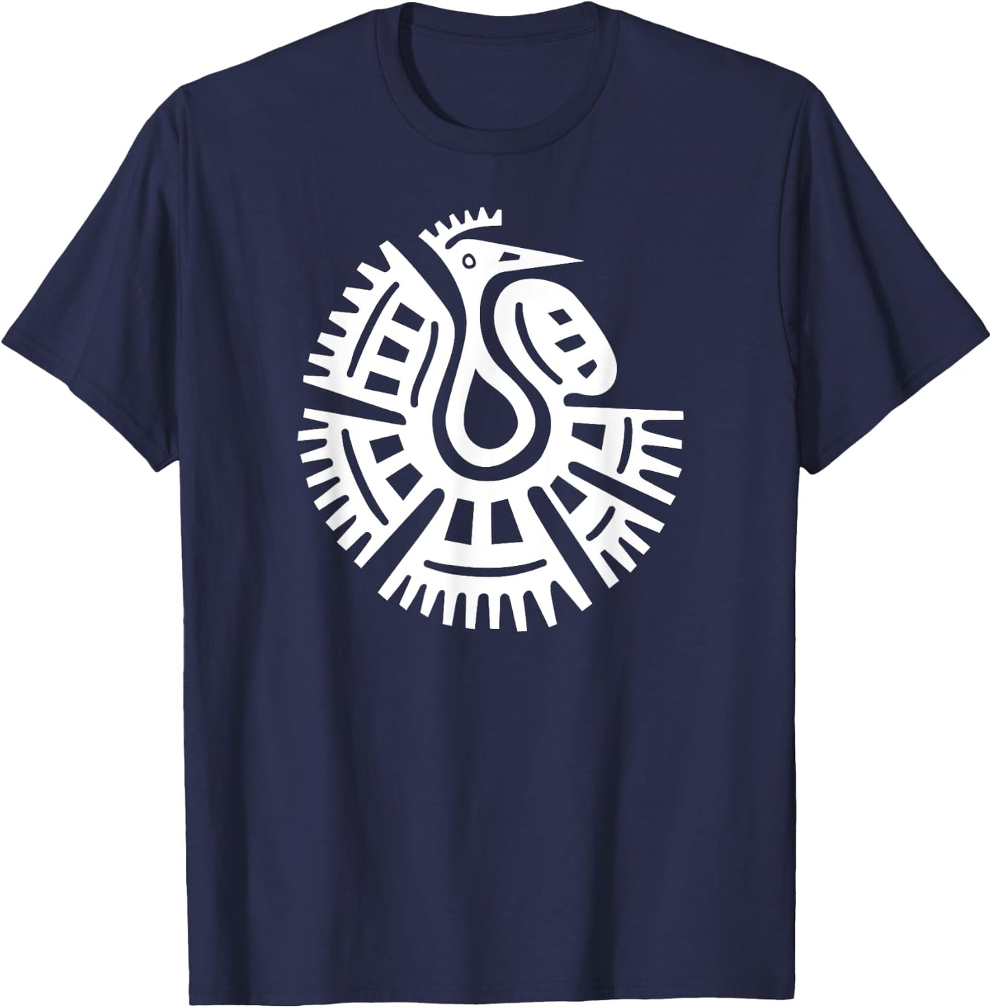 Mexico Mayan Bird Ethnic Symbol T-Shirt - T-Shirt | Navy