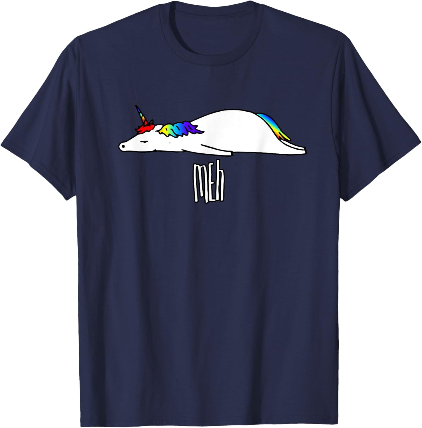 Funny unicorn meh design T-Shirt - T-Shirt | Navy