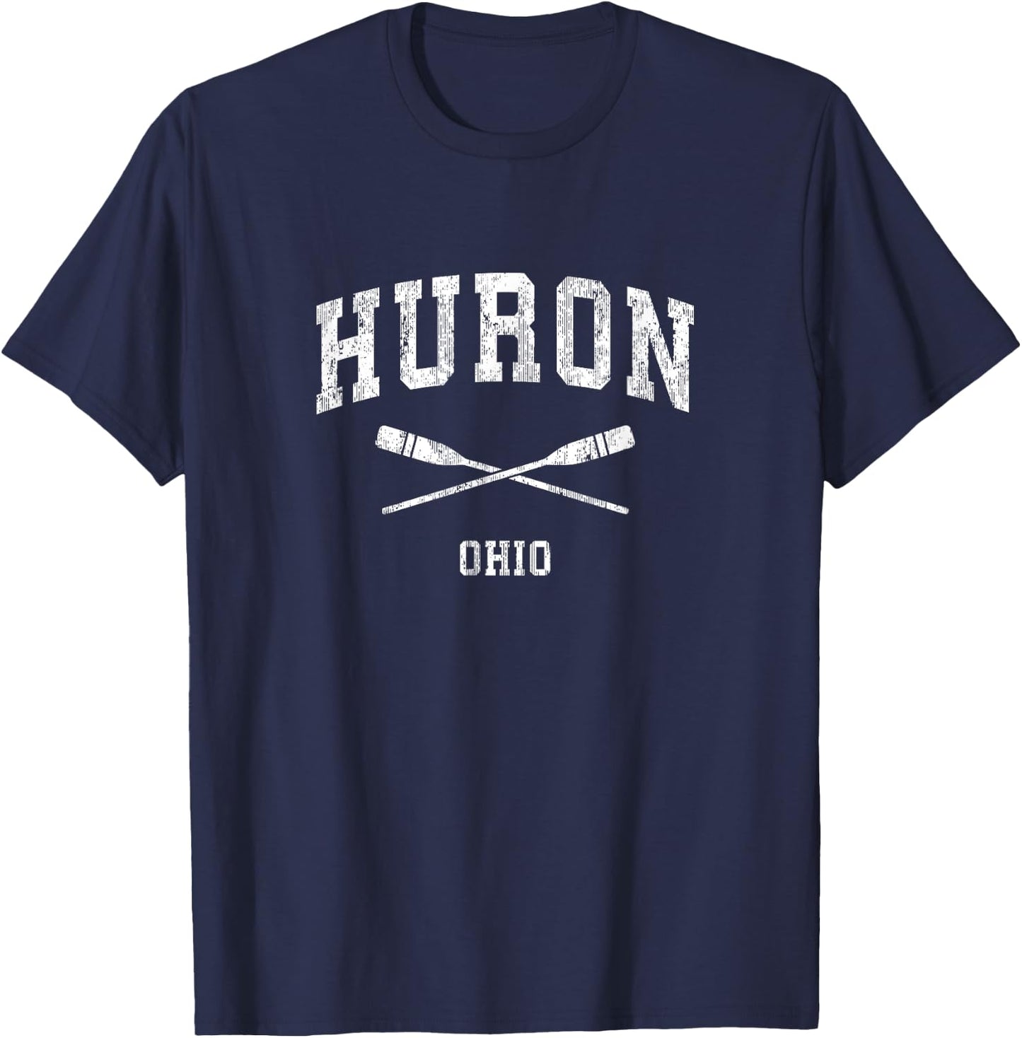 Huron Ohio Vintage Nautical Paddles Sports Oars T-Shirt - T-Shirt | Navy