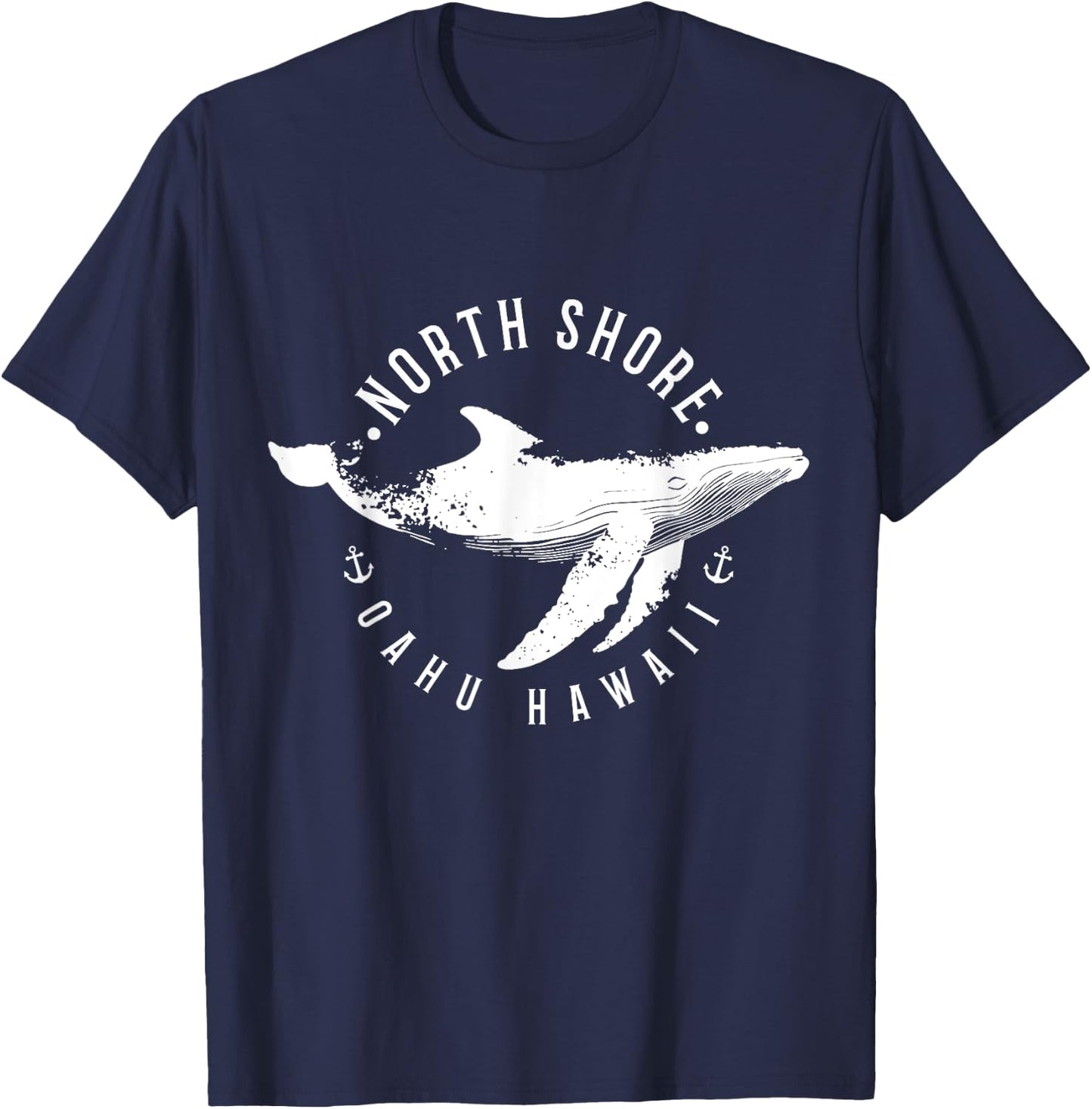 North Shore Uaho Hawaii Surfer Souvenir Whale Ocean Nautical T-Shirt - T-Shirt | Navy