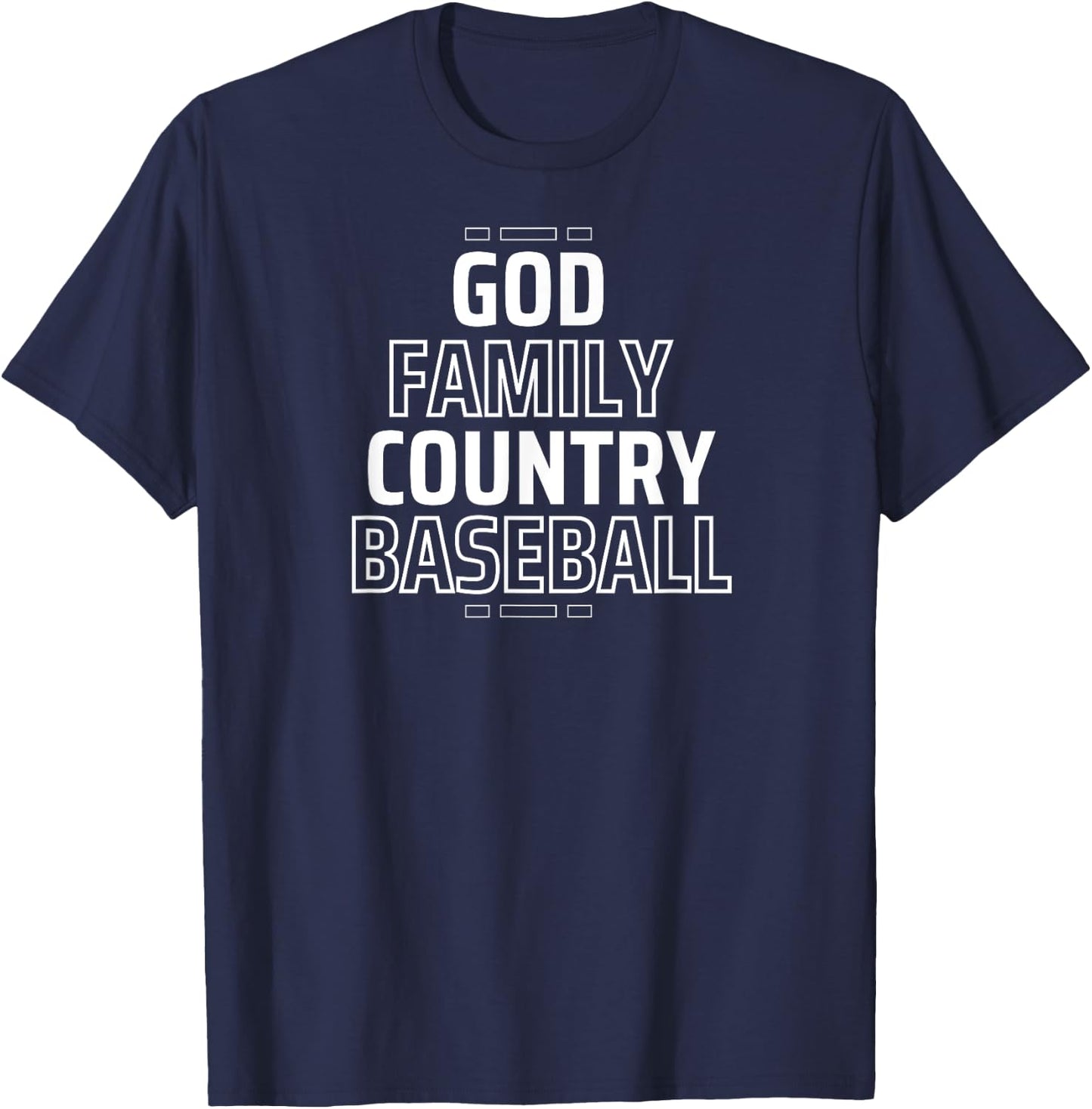 God Family Country Baseball T-Shirt - T-Shirt | Navy