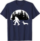 Funny Sasquatch Costume Wiener Dog Bigfoot Walking Dachshund Men Women Kids T-Shirt - T-Shirt | Navy