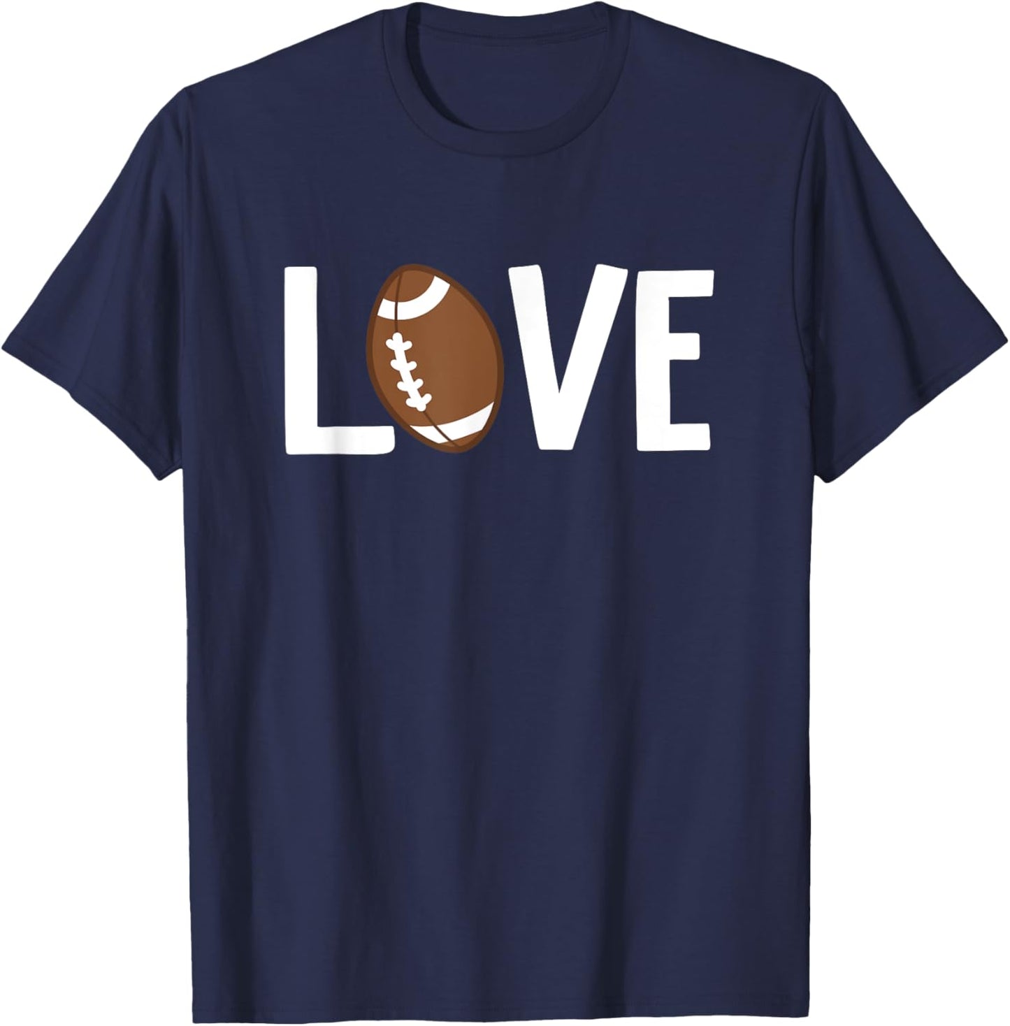 Valentine's Day LOVE FOOTBALL T-Shirt - T-Shirt | Navy