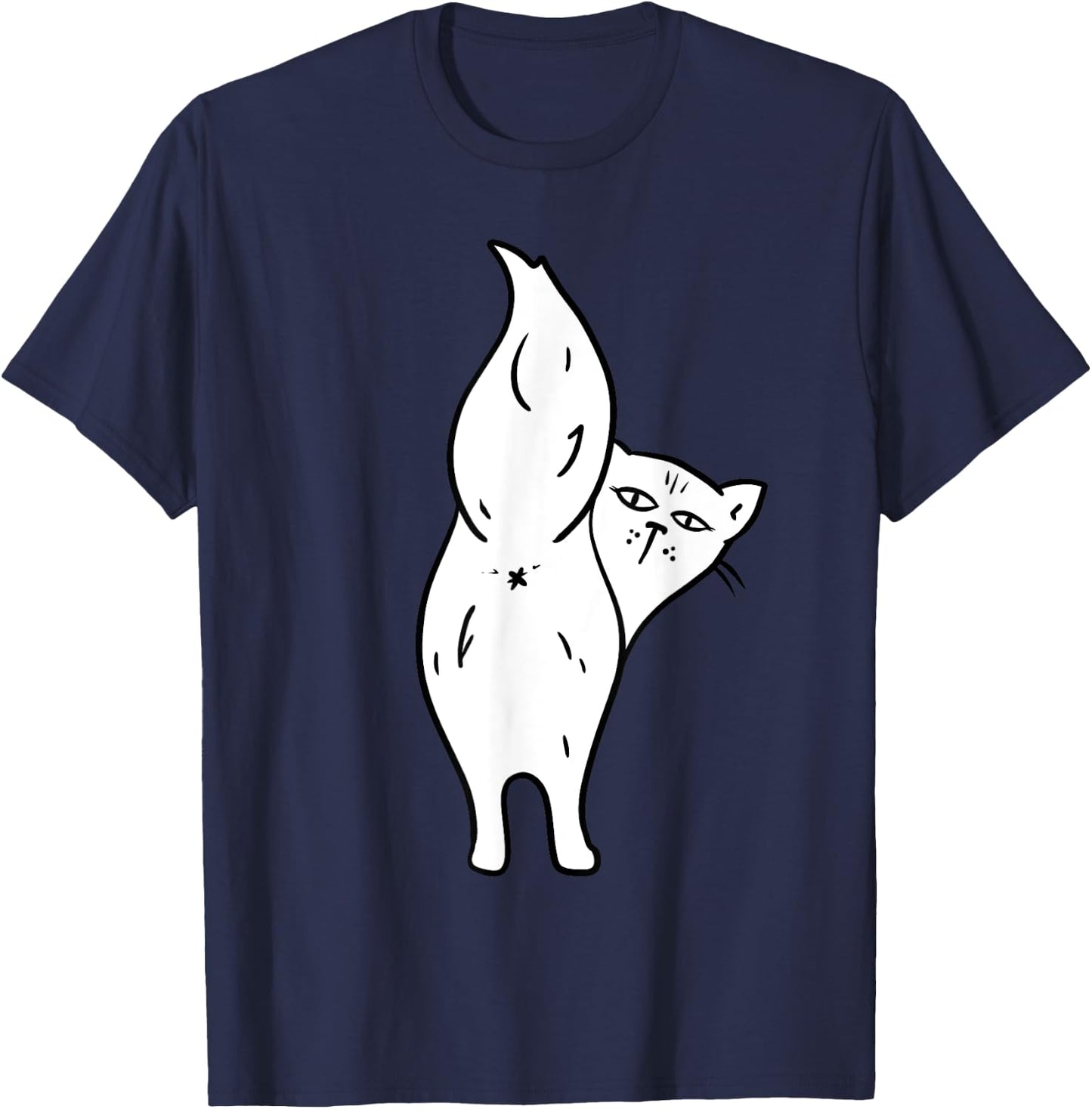 Cat Butthole Shirt Offensive Animal Butt Cat Lady T-Shirt - T-Shirt | Navy