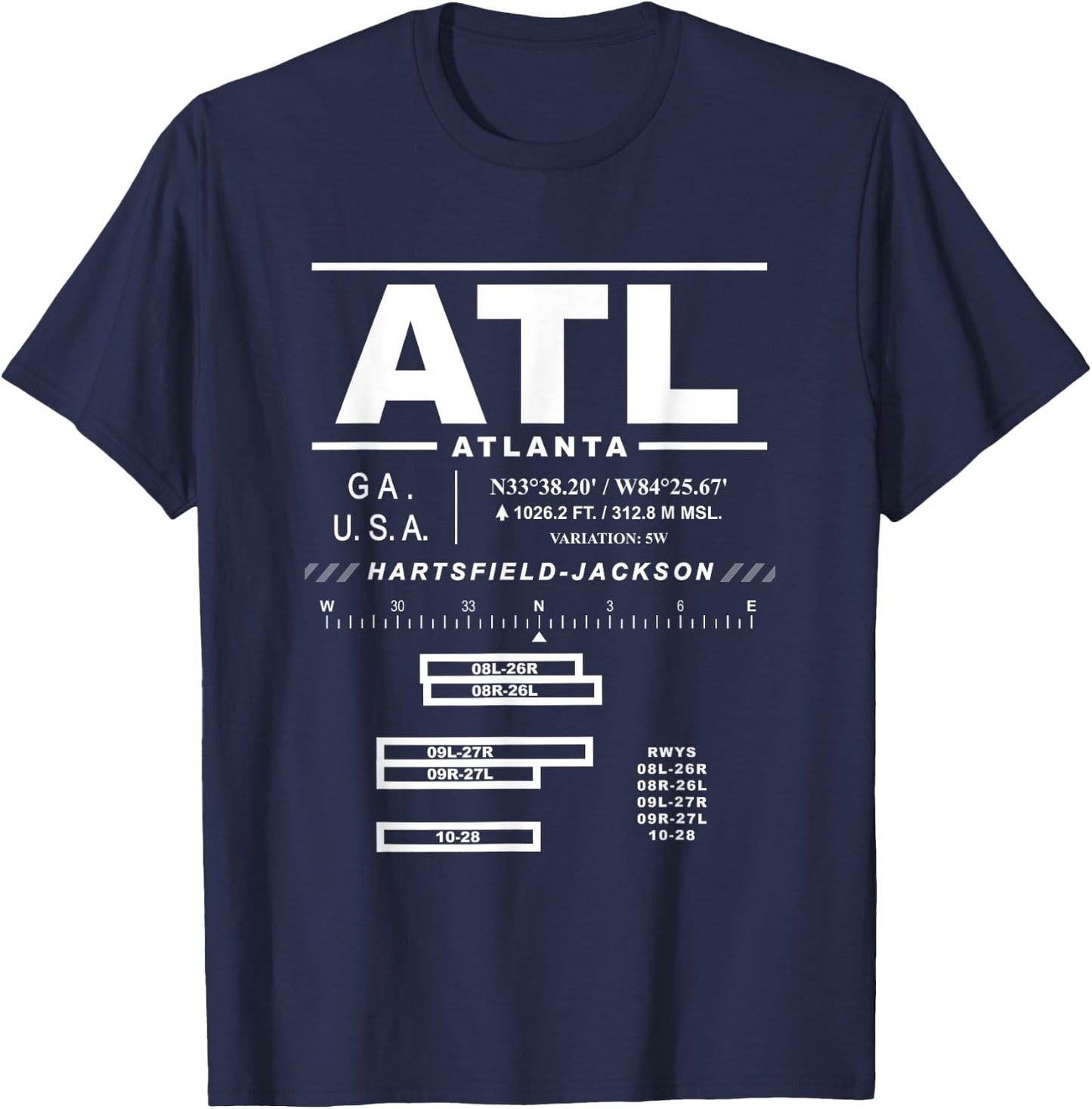 Hartsfield Jackson Atlanta International Airport Georgia ATL T-Shirt - T-Shirt | Navy