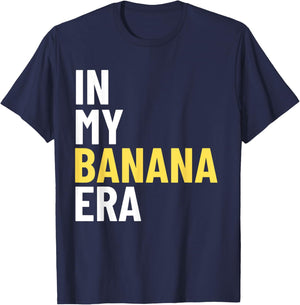 Kids In My Banana Era Funny Banana Lover Crew Women Men T-Shirt - T-Shirt | Navy