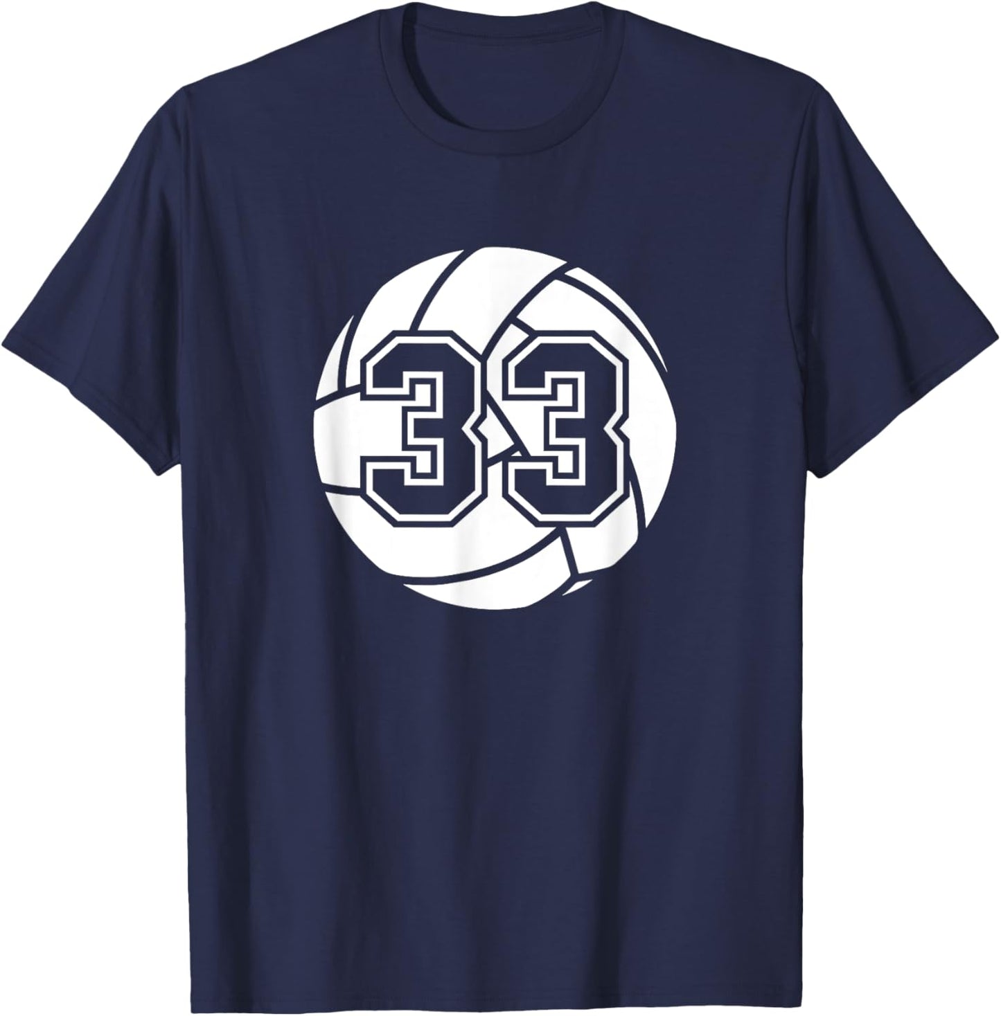 Volleyball Player #33 Volleyball Mom Dad Jersey Number 33 T-Shirt - T-Shirt | Navy
