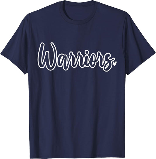 Warriors School Sports Fan Team T-Shirt - T-Shirt | Navy