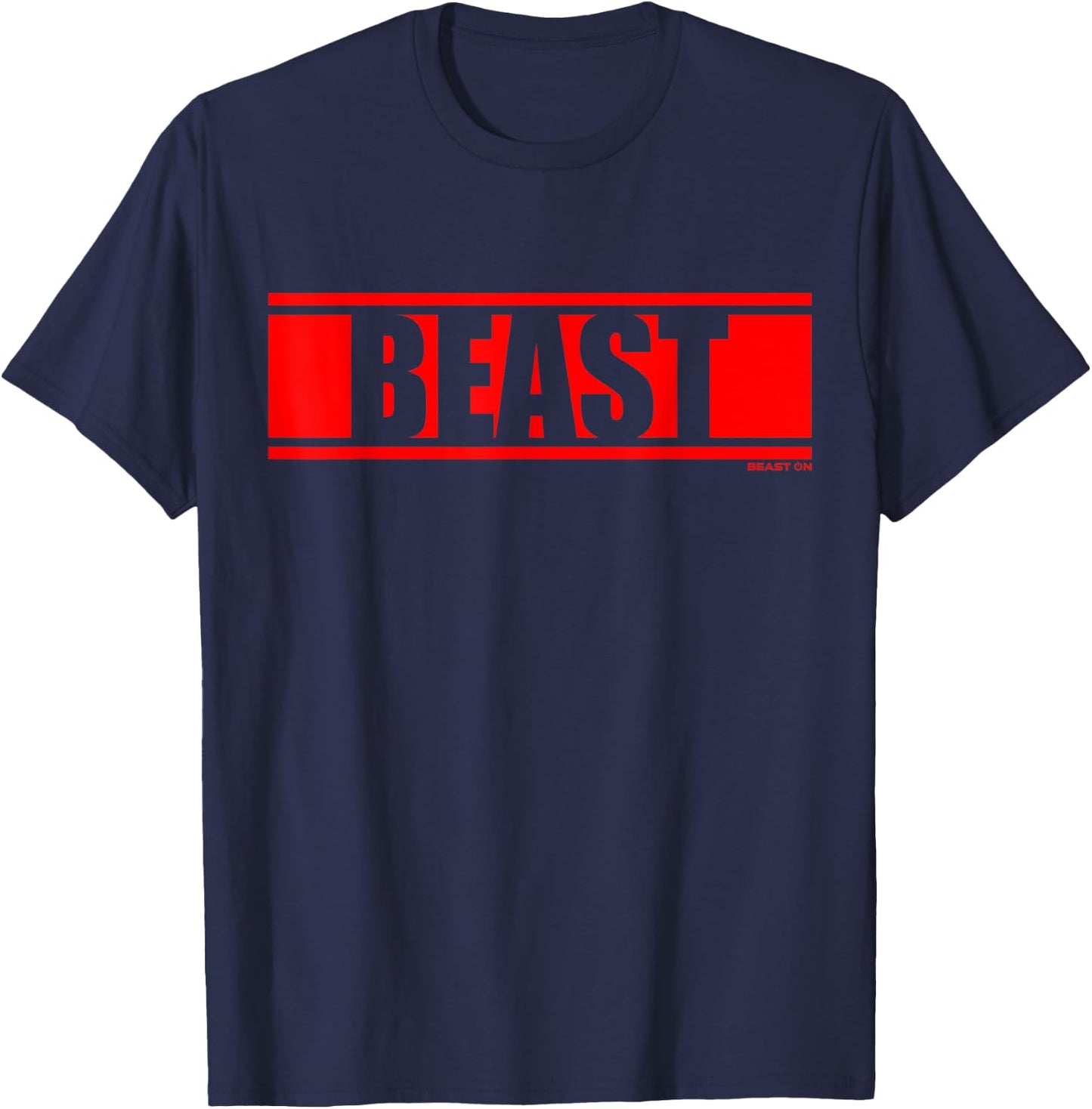 Beast Red Gym Fitness Workout Gym Red Print Motif Red T-Shirt - T-Shirt | Navy