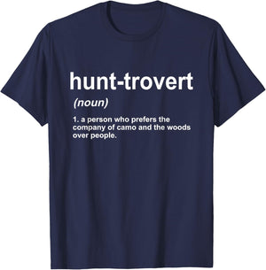 Funny Hunting Shirts for Hunters Men, Hunt-trovert Hunting T-Shirt - T-Shirt | Navy