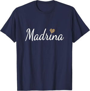 Madrina Spanish Godmother Leopard Heart T-Shirt - T-Shirt | Navy