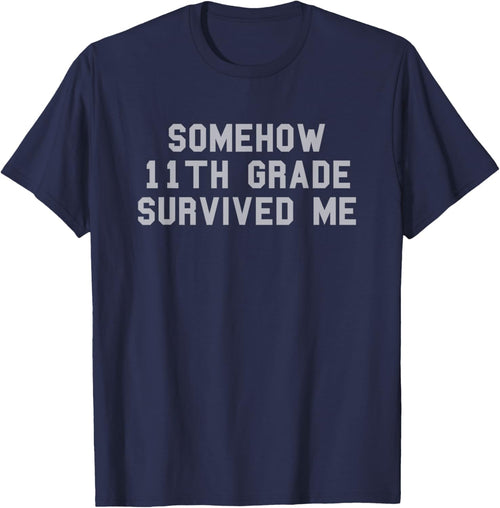 11th Grade Survived Me School Graduation Funny Fan Gray