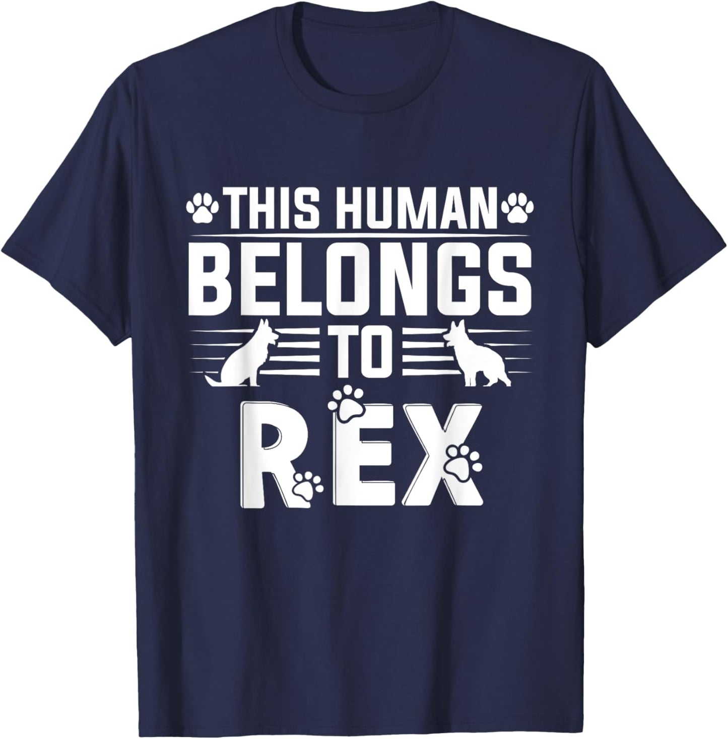 Dog Name Rex Personalised Gift Pet Dog Name Rex T-Shirt - T-Shirt | Navy