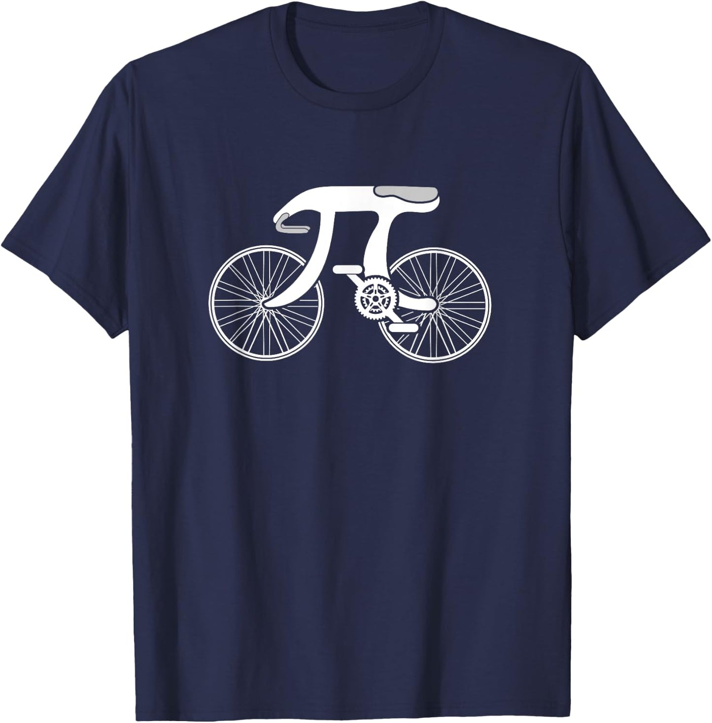Pi Day Pi Cycle Bicycle Bike Math Symbol 3.14 Cyclist Pun T-Shirt - T-Shirt | Navy
